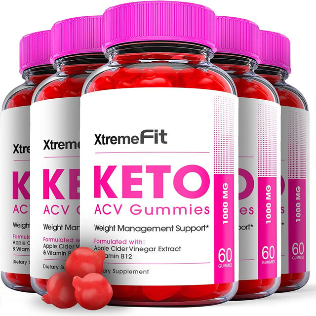 (5 Pack) Xtreme Fit Keto ACV Gummies - Supplement for Weight Loss - Energy & Focus Boosting Dietary Supplements for Weight Management & Metabolism - Fat Burn - 300 Gummies