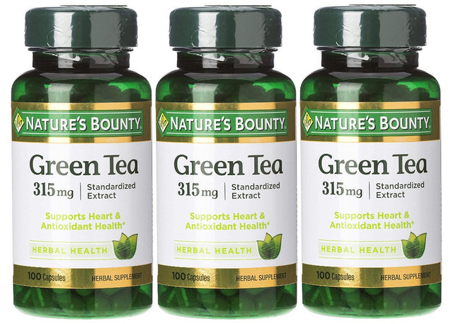 Nature'S Bounty Green Tea Extract, 315Mg, 300 Capsules (3 X 100 Count Bottles)