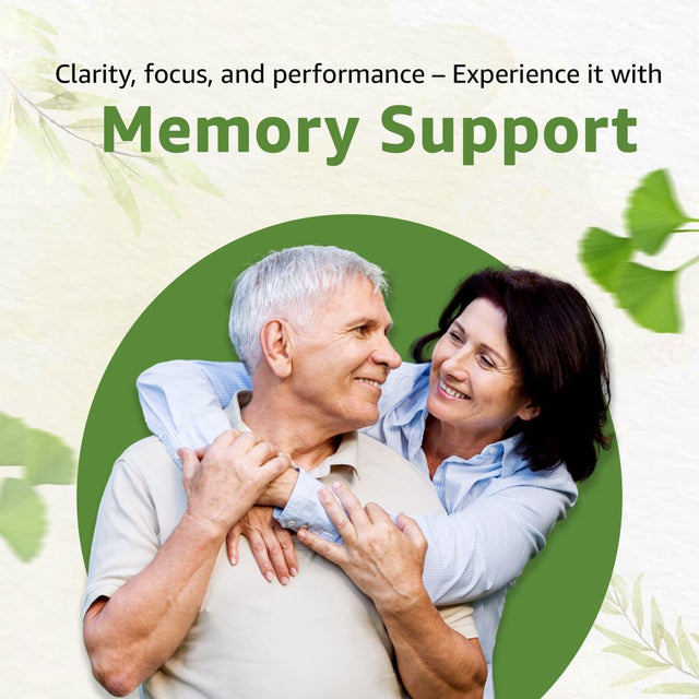 Bodymune Memory Support Supplement for Occasional Memory Loss Mental Fatigue Mental Exhaustion - Organic Ginkgo Biloba Ashwagandha Brahmi Chlorella Spirulina Noni Essential Oils & More 60-Day Supply