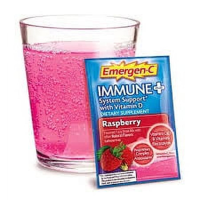 Emergen-C Immune+ System Support, Raspberry 10 Ea (Pack of 3)