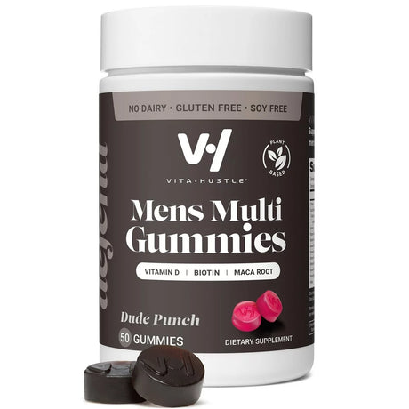 Kevin Hart'S Vitahustle Mens Multivitamin Gummy Supplement for Energy with Biotin, Maca Root, 50 Count