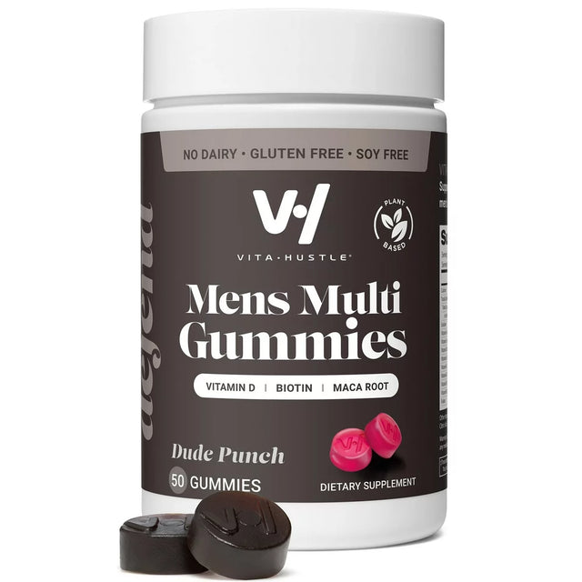 Kevin Hart'S Vitahustle Mens Multivitamin Gummy Supplement for Energy with Biotin, Maca Root, 50 Count