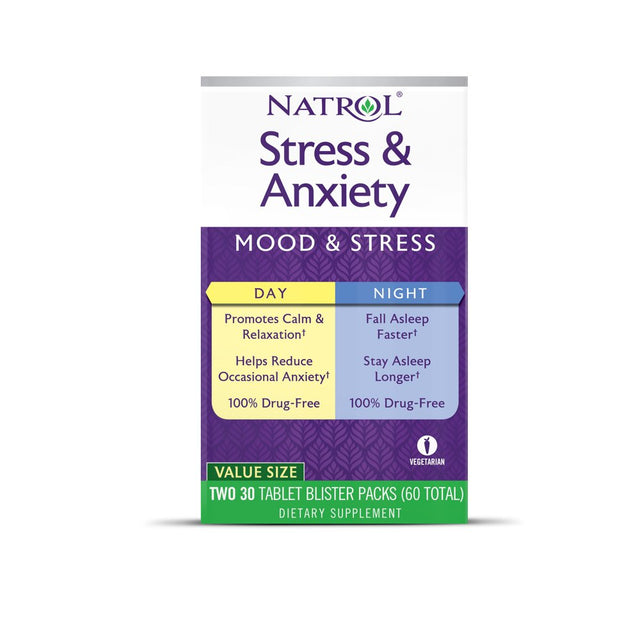 Natrol Stress & Anxiety Tablets, 60 Ct