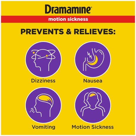 Dramamine All Day Less Drowsy, Motion Sickness Relief, 8 Count