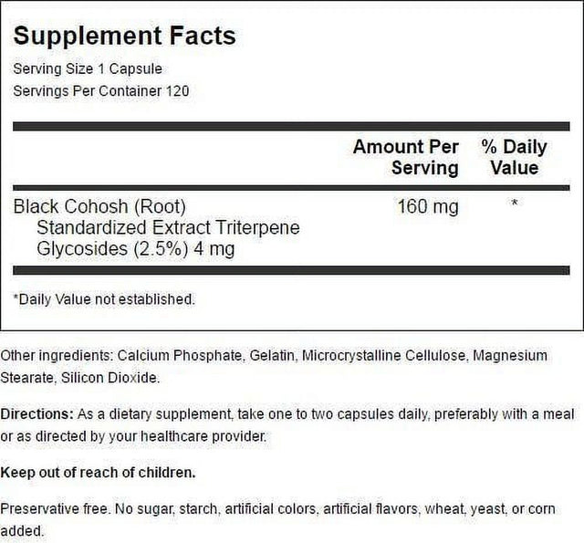 Nature'S Blend Standardized Extract Black Cohosh 160 Mg 120 Caps