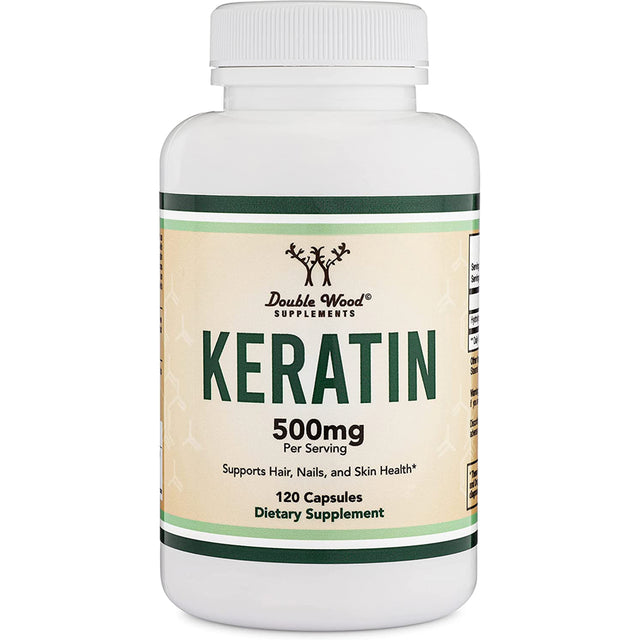 Keratin Hair Growth Vitamin 500Mg per Serving, 120 Pills Keratin Hair Treatment for Men and Women Vital Protein for Hair, Skin, and Nails by Double Wood Supplements