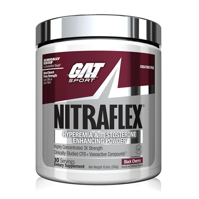 GAT Sport Nitraflex, Test Booster, Black Cherry, 40 Servings