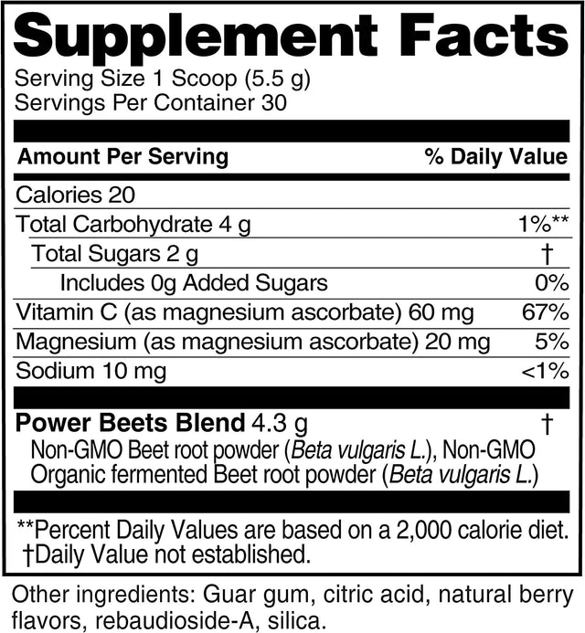 Healthy Delights Nature Fuel Power Beets - Super Concentrated Non-Gmo Beet Juice Powder for Boost Energy - Delicious Acai Berry Pomegranate Flavor - 30 Servings - Pantry Friendly