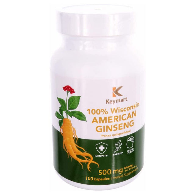 100% Pure American WI Wisconsin Ginseng Capsules 1000 Mg per Serving, 300 Vcaps Potent Ground Ginseng Root 300 CT (Pack of 3)