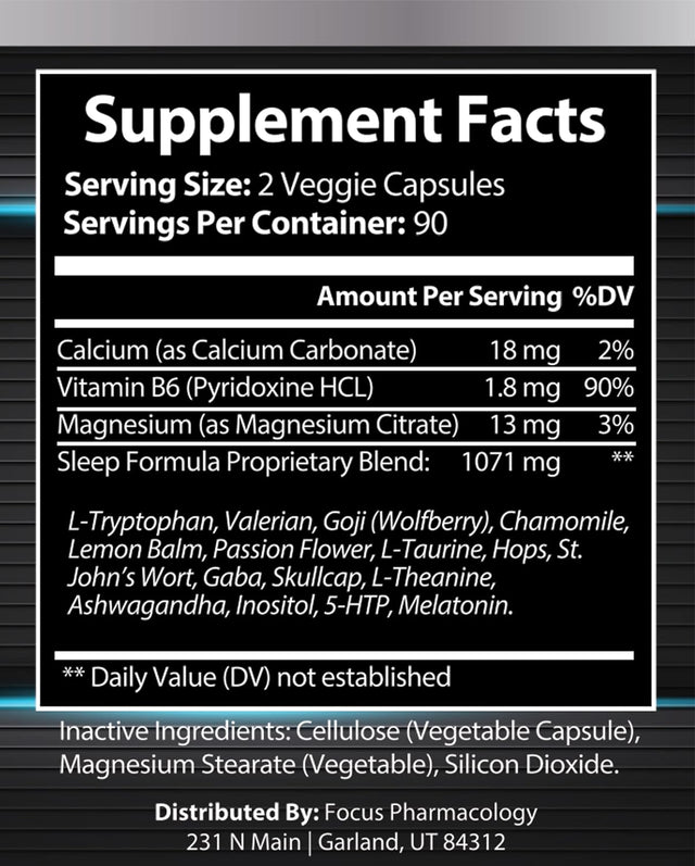 Natural Nighttime Sleep and Calming Formula - 180 Ct Blend of Melatonin, 5-HTP, GABA, Chamomile, Valerian, Goji, Ashwagandha, St. John'S Wort