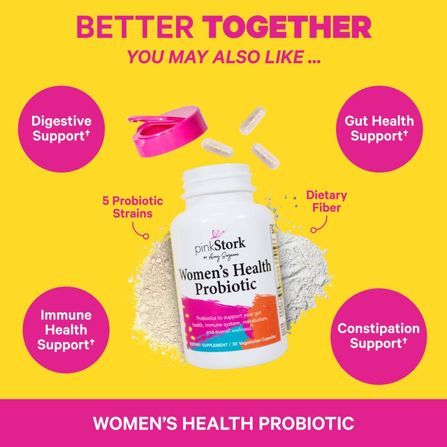 Pink Stork Fiber Gummies: Prebiotic Inulin Supplement for Women, 60