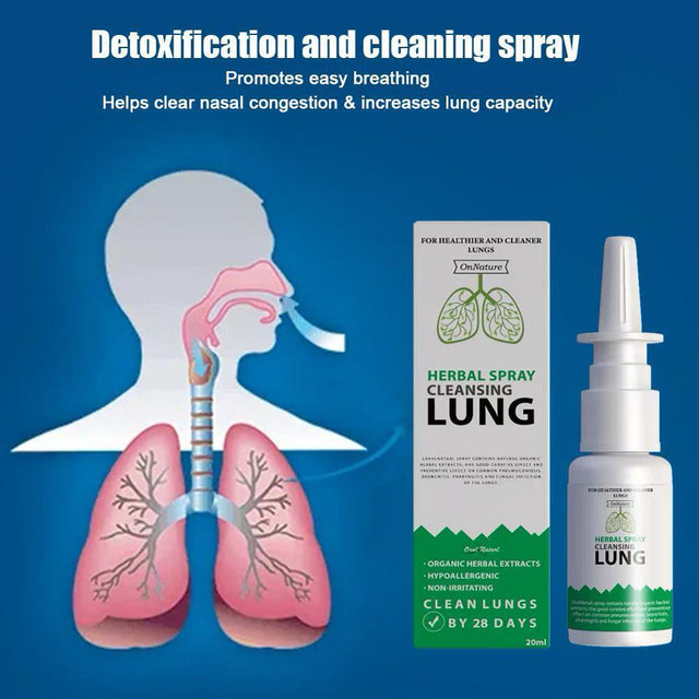 Lung Detox Herbal Cleanser Spray for Smokers Clear Nasal Congestion, Lung Cleanse for Smokers