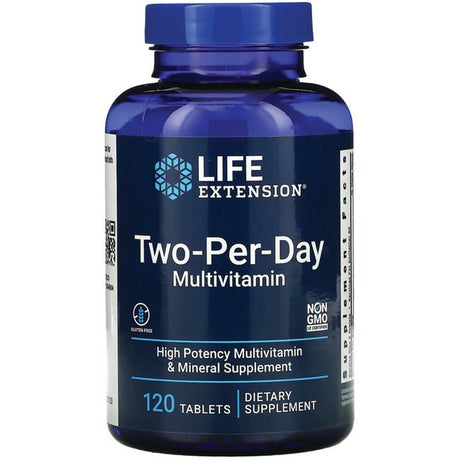 Life Extension Two-Per-Day Multivitamin - Packed with over 25 Vitamins, Minerals & Extracts -Vitamins B6, C, D - Zinc - Two-Month Supply - Non-Gmo, Gluten-Free - 120 Tablets