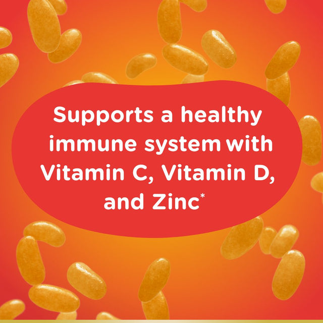 Nature'S Bounty Kids Vitamin C, D & Zinc for Immune Support Jelly Beans, Orange Burst, 80 Count