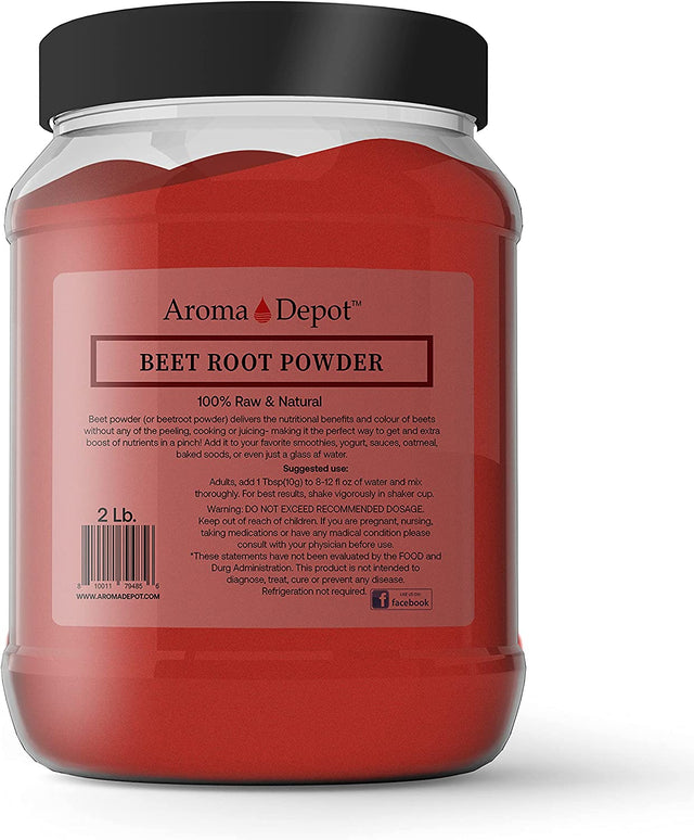 Beet Root Powder 2 Lb. by Aroma Depot Raw & Non-Gmo I Vegan & Gluten Free I Nitric Oxide Booster I Boost Stamina and Increases Energy I Immune System Booster I 100% Natural