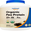 Nutricost Organic Pea Protein Powder Vanilla, 5 Pound, Protein from Plants, Non-Gmo