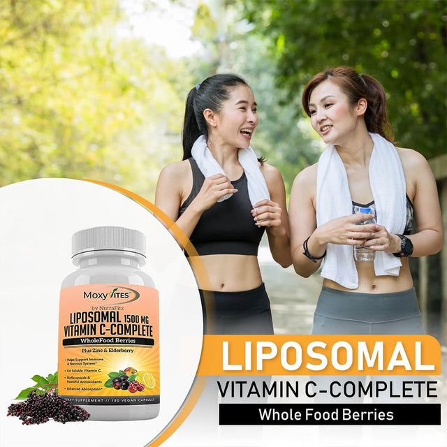 Liposomal Vitamin C with Zinc Organic Elderberry 1500Mg, 180 Capsules