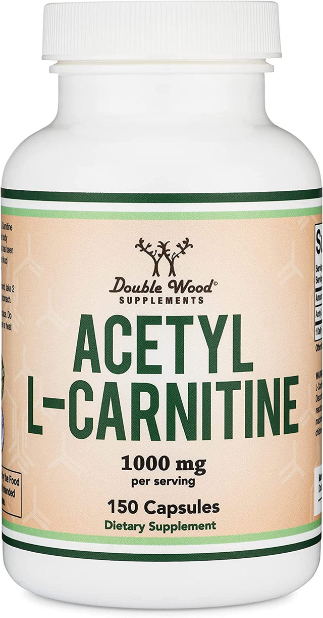 Acetyl L-Carnitine 1,000Mg per Serving, 150 Capsules (ALCAR for Brain Function Support, Memory, Attention, and Stamina) Acetyl L Carnitine That Is Manufactured and Tested in the USA by Double Wood