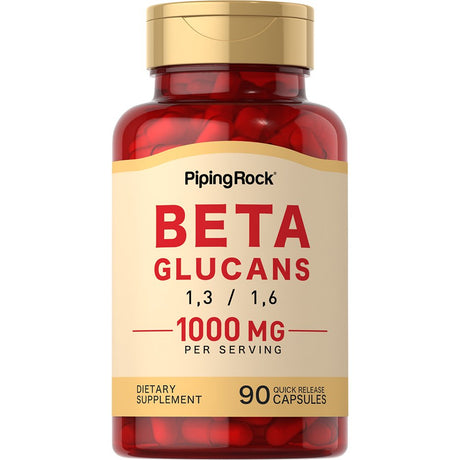 Beta Glucan 1,3D | 1000Mg 90 Capsules | Beta 1,3, 1,6D Glucan | Non-Gmo, Gluten Free Supplement | by Piping Rock