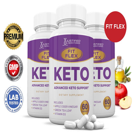 (3 Pack) Fit Flex Keto ACV Pills 1275Mg Alternative to Gummies Dietary Supplement 180 Capsules