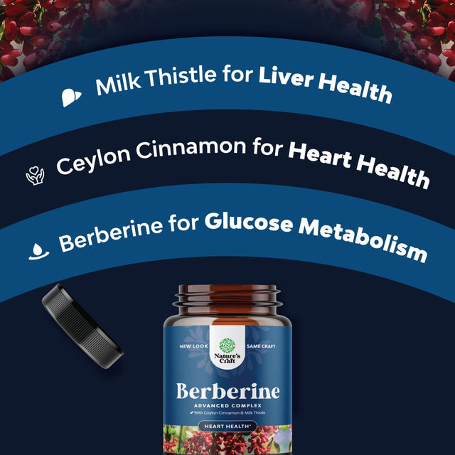 Balancing Berberine plus 1200Mg Complex per Serving - Antioxidant Berberine with Ceylon Cinnamon plus Silymarin Milk Thistle Extract - Active PK for Heart Health and Sugar Support 90 Veggie Capsules