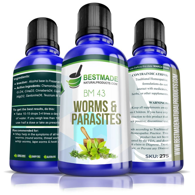 Worms and Parasites Remedy for Humans BM43, 30Ml - Bestmade Natural Products