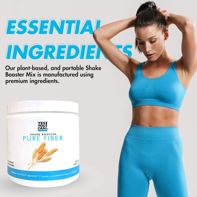 Yes You Can! Shake Booster Pure Fiber, Add to Complete Meal Replacement Shakes or Protein Shakes, Boost Shake with Sugarcane Fiber and Acacia Gums, Protein Shake Booster - Pure Fiber (30 Servings)