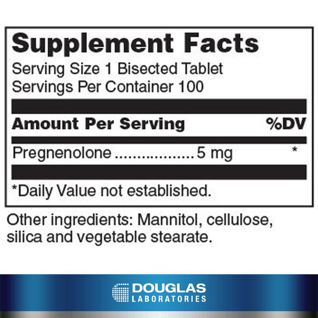 Douglas Laboratories Pregnenolone 5 Mg | Nutritional Supplement | Brain, Ovaries, Liver, Hormone Support* | 100 Tablets