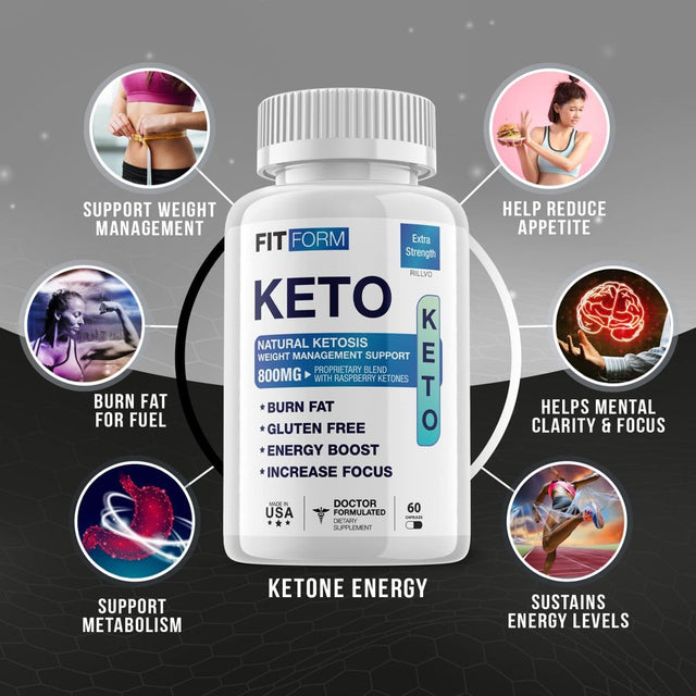 5 Pack Fit Form Keto Pills Advanced Ketogenic Formula 300 Capsules