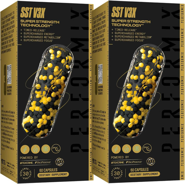 PERFORMIX - SST V3X - Pre Workout - 350 Mg Caffeine - Energy Supplements - No Crash - Fitness Goals - Nootropic - Timed-Release for All Day Focus, Mood & Energy Boost - Men & Women - 120 Capsules