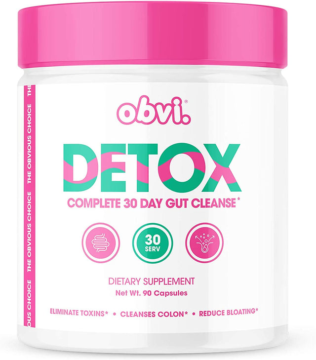 Obvi Detox, Flush Out and Eliminate Toxins, Support Weight Loss, Cleanse Colon, Packed with Antioxidants, Support Liver Health, Reduce Bloating, Soothe Stomach Pain, All Natural (30 Servings)