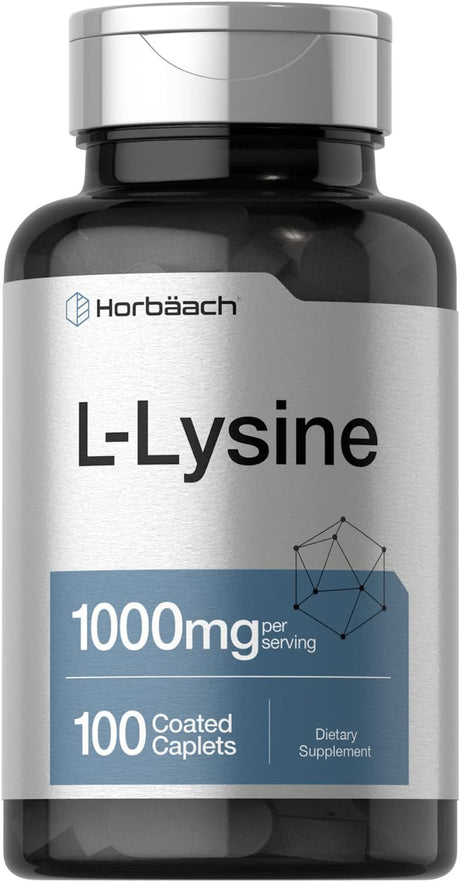 L-Lysine 1000Mg | 100 Vegetarian Caplets | Free Form | by Horbaach