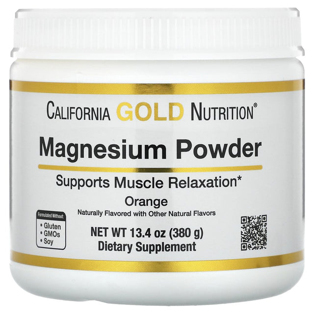 Magnesium Powder Beverage, as Magnesium Citrate, Orange Crush Flavor, 13.4 Oz (380 G)