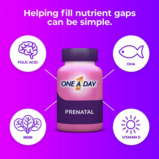 One a Day Women'S Prenatal 1 Multivitamin Including Vitamin A, Vitamin C, Vitamin D, B6, B12, Iron, Omega-3 DHA & More, 60 Count - Supplement for Before, During, & Post Pregnancy