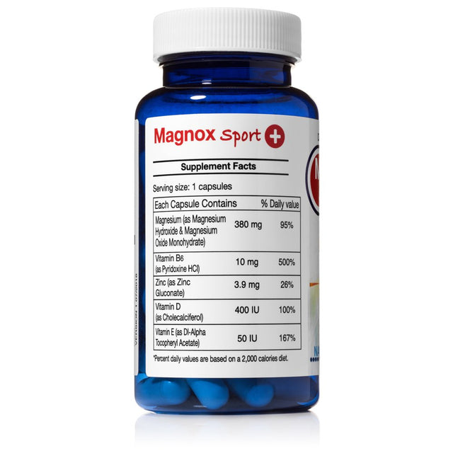 Magnox Sport High Absorption Magnesium Zinc and Vitamins Preventing Fatigue Muscle Cramps 60 Caplets