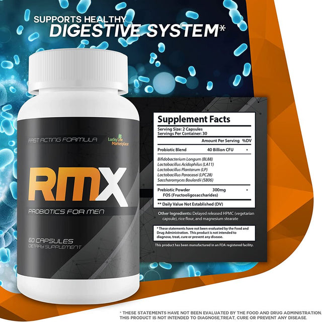 RMX Pro - Premium Male Formula with Both Probiotics & Prebiotics to Help Support Male Health - Our Best Probiotics for Men - Mood Support - Gut Support - Immune Support