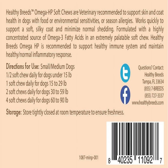 Healthy Breeds Miniature Pinscher Omega HP Fatty Acid Skin and Coat Support Soft Chews