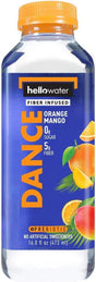 Hellowater Dance Fiber Infused, Clear, Orange Mango, 16 Fluid Ounce