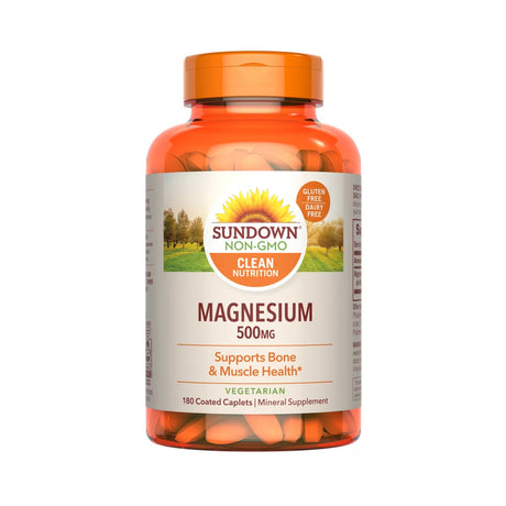 Sundown Naturals Magnesium 500 Mg Caplets, 180 Ea (Pack of 4)