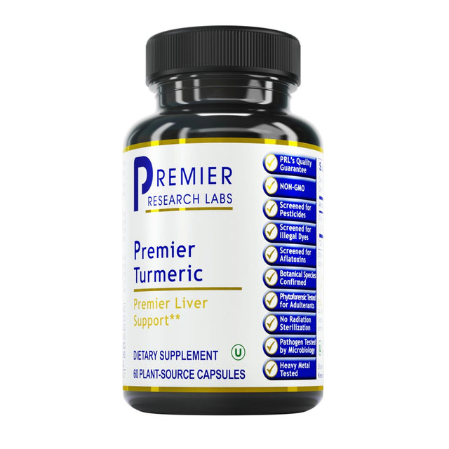 Premier Research Labs Turmeric - Supports Liver & Gastrointestinal Health - Features Naturally Occurring Curcuminoids from Organic Turmeric - Pure Vegan & Gmo-Free - 60 Plant-Source Capsules