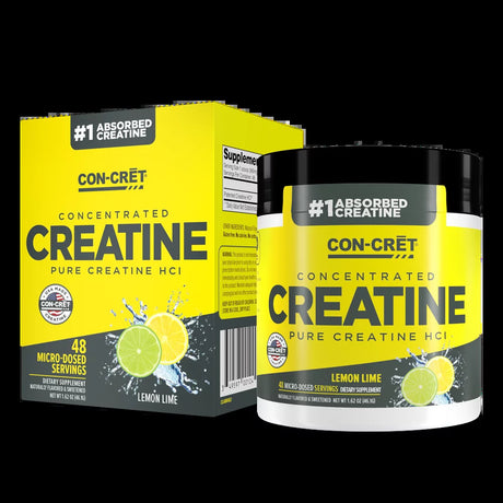 CON-CRET Patented Creatine Hcl Lemon Lime Powder, Workout Supplement, 48 Servings