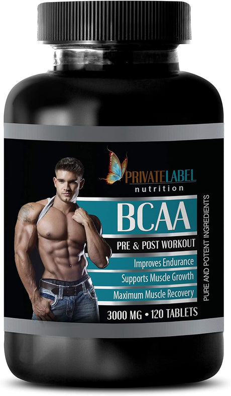 Bodybuilding Supplements Pre Workout - BCAA 3000 MG - PRE & Post Workout - Bcaa Tablets for Men - 1 Bottle 120 Tablets