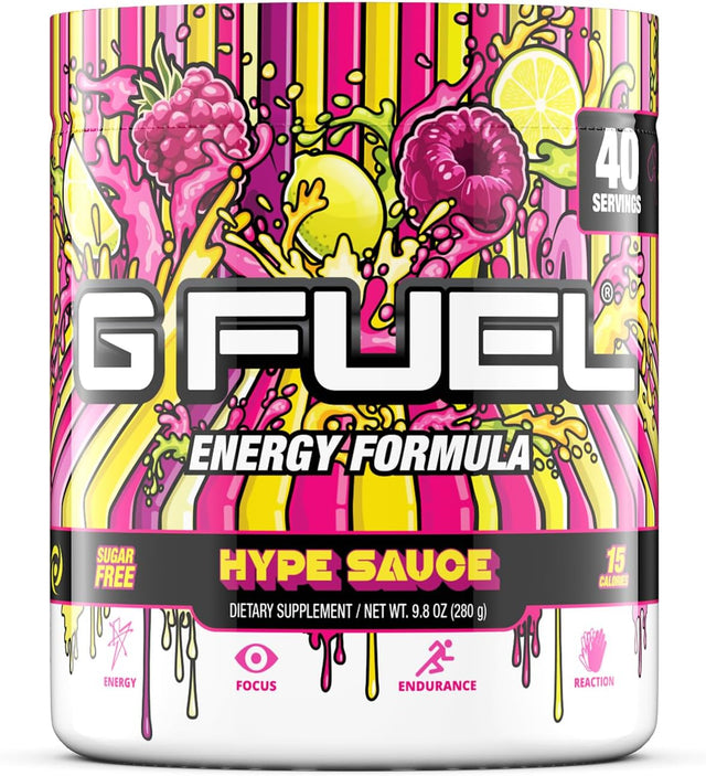 Hype Sauce Energy Powder, Sugar Free, Clean Caffeine Focus Supplement, Water Mix, Raspberry Lemonade Flavor, Focus Amino, Vitamin + Antioxidants Blend, 9.8 Oz (40 Servings)