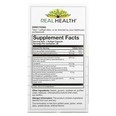 (2 Pack) Real Health Laboratories Prostate Complete One-Per-Day Dietary Supplement, 30 Co