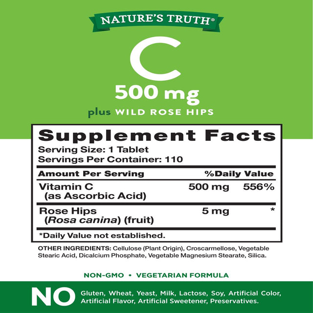 Nature'S Truth Vitamin C Tablets, 500 Mg, 110 Count