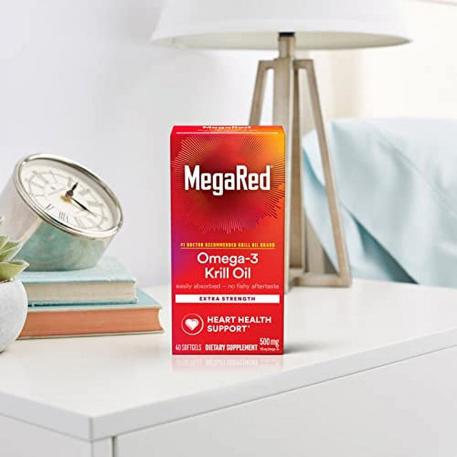 Megared Advanced 4 in 1 Omega-3 Fish Oil & Krill Oil Softgels, 500 Mg, 40 Ct, 2 Pack