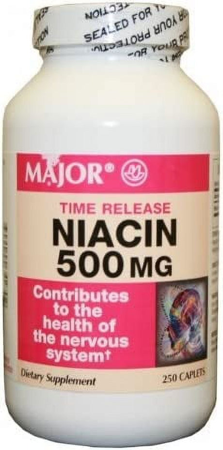 Major 10006070010 Niacin Time Release 500Mg 250Ct Bottle (Pack of 3)