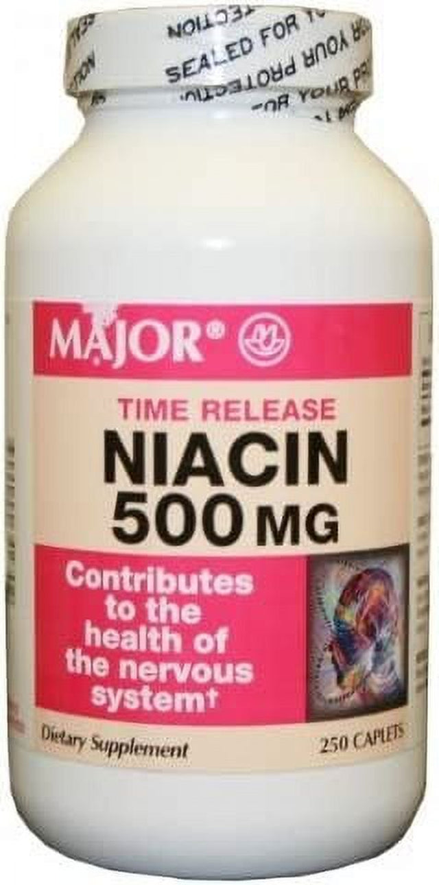 Major 10006070010 Niacin Time Release 500Mg 250Ct Bottle (Pack of 3)