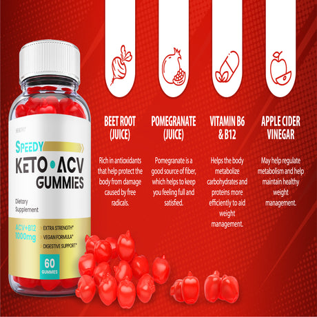 (2 Pack) Speedy Keto ACV Gummies, Advanced Weight Loss Support with Apple Cider Vinegar B12 1000 Mg, Speedy Keto ACV Gummy, 120 Gummies