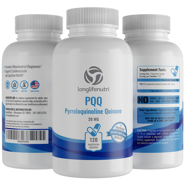 PQQ 20 Mg - 120 Vegetarian Capsules